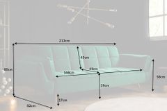 Retro Schlafsofa BOUTIQUE 215cm smaragdgrün Samt 3-Sitzer mit goldenen Füßen