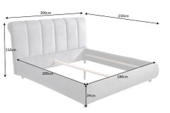 Design Bett MILANO 180x200cm grau Vogue Seiden Samtstoff