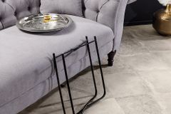 Orientalischer Beistelltisch CASABLANCA 50cm silber schwarz Tablett abnehmbar klappbar