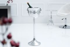 Eleganter Sektkühler CHAMPAGNE 75cm silber poliert Flaschenkühler