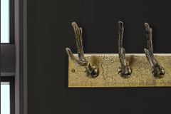 Dekorative Wandgarderobe DEER 50cm messing Metall Hirschgeweih Kleiderhaken