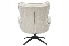 Drehbarer Sessel CLOUD champagner beige Chenille schwarz Metall