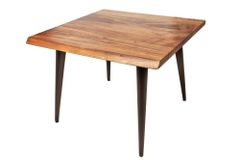 Massiver Beistelltisch ORGANIC LIVING 60cm braun Akazie Couchtisch Live Edge