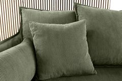 Großes 3-Sitzer Sofa HEAVEN 200cm grün Cord Federkern Hussensofa