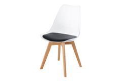 Design Stuhl SCANDINAVIA MEISTERSTÜCK transparent schwarz Kunststoff Buchenholz natur