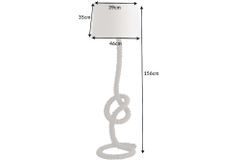 Maritime Stehlampe SEVEN SEAS 158cm Seil-Stehleuchte Leinenschirm