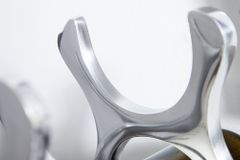 Modernes Weinregal FLAME 48cm silber für 10 Flaschen Flaschenhalter