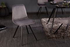 Retro Stuhl AMSTERDAM CHAIR dunkelgrau Samt Designklassiker