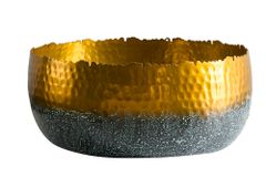 Handgearbeitete Deko Schale ORIENT 31cm gold mit Patina im Classic Hammerschlag Design
