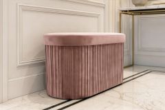 Faltbare Polsterbank ÉLAN 80cm rosa Samt Sitzbank mit Stauraum