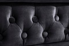 Barock Sofa CHESTERFIELD 205cm schwarz Samt Federkern Knopfheftung 3-Sitzer Couch