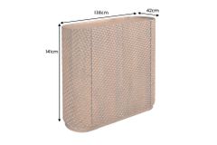 Massiver Barschrank ADLON 140cm braun Mangoholz mit 3D-Front und Weinregal