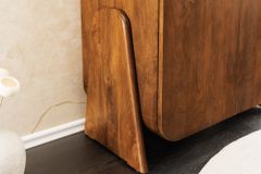 Quadratisches Lowboard BRASIL 75cm braun Mango Massivholz zwei Fächer Schrank