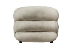 Moderner Design Sessel VOGUE 95cm beige Samt mit Armlehnen und Nosagfederung
