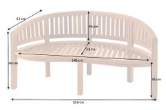 Massive Gartenbank XXL EMPIRE TEAK 150cm natur Teakholz