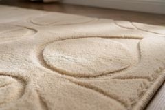 3D Hochflor Teppich LUNA 300x230cm taupe Hoch-Tief-Effekt Indoor-Teppich