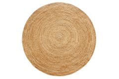 Runder Teppich PURE NATURE 120cm Jute handgewebt Flachgewebe