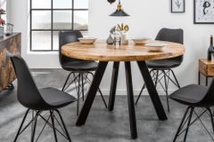 Massiver Esstisch IRON CRAFT 120cm rund natur Mangoholz