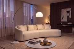 Ausziehbare Bogenlampe LOUNGE DEAL 175-205cm weiß Marmorfuß Stehlampe