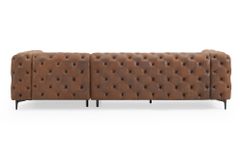 Chesterfield Ecksofa MODERN BAROCK 275cm antik braun Microfaser 3-Sitzer Federkern