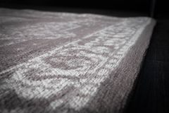 Orientalischer Baumwoll-Teppich PURE UNIQUE XXL 350x240cm antik-hellgrau geometrische Muster