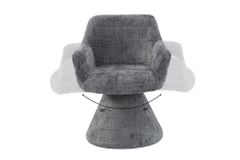 Drehbarer Stuhl AMBIENTO grau Bouclé 180° mit Auto-Return Polsterstuhl