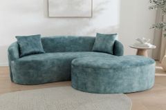 Extravagantes Sofa ELEMENTAL 180cm petrol Samt 2-Sitzer Couch mit Federkern