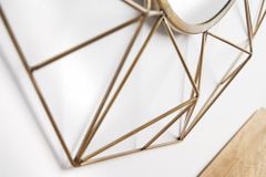 Handgearbeiteter Spiegel DIAMOND L 80cm messing aus Eisen im Retro Design