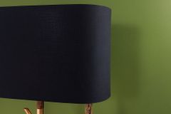 Handgefertigte Stehlampe WARDROBE 155cm schwarz gold natur Eisenholz Massivholz