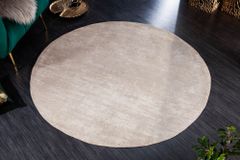 Vintage Teppich MODERN ART 150cm beige verwaschen rund Used Look