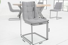 Design Freischwinger Stuhl MIAMI dunkelgrau Metallgestell matt schwarz