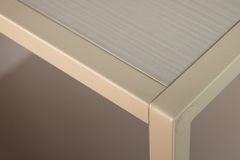 Modernes Bücherregal SLIM LINE 115cm champagner beige Metallgestell fünf Regalböden