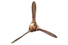 Authentische Wanddekoration SCREW III 60cm kupfer geflammt Flugzeug Propeller