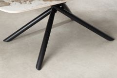 Design Couchtisch OSAKA 110cm weiß schwarz Pandora Keramik mit Sterngestell