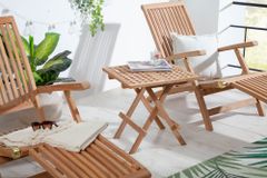 Wetterfester Beistelltisch EMPIRE TEAK 50cm Massivholz klappbar