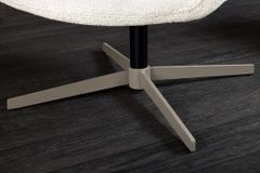 Drehbarer Design Sessel PAPILLON beige Bouclé Tweed soft 360° Metall höhenverstellbar