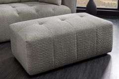 Moderner Hocker ROYAL 120cm grau Bouclé Federkern Sitzhocker Fußhocker