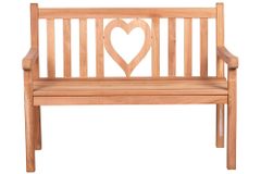 Massive Gartenbank EMPIRE TEAK Herz 120cm natur Teakholz