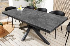 In- und Outdoor Esstisch GALAXIE 200cm anthrazit Keramik Aluminium wetterfest