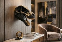 Extravagante Wanddekoration T-REX 40cm schwarz handmade Dinosaurier-Kopf