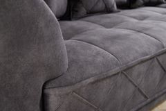 Modernes XXL Ecksofa DECADENCIA 320cm dunkelgrau Samt inkl. Kissen Bigsofa