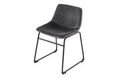 Industrial Design Stuhl DJANGO grau Cord mit Metallgestell