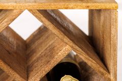 Massivholz Weinregal CUBUS 40cm Mango handmade Beistelltisch