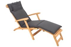 Outdoor Kissen ROG 45x186cm anthrazit Sitzkissen Polster-Auflage für Deckchair