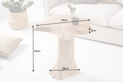 Massiver Beistelltisch ROOT 60cm Teakholz mit Jahresringen