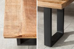 Design Sitzbank IRON CRAFT 170cm Mangoholz Eisen Industrial Design