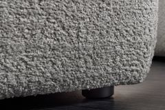 Moderner Hocker ROYAL 120cm grau Bouclé Federkern Sitzhocker Fußhocker