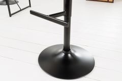 Höhenverstellbarer Barhocker COMFORT antik braun Microfaser drehbar mit Lehne Metall schwarz