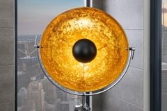 Stehlampe BIG STUDIO 170cm schwarz Blattgold-Optik Industrial Design