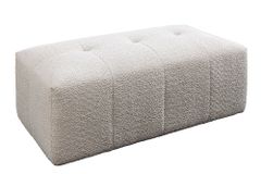 Moderner Hocker ROYAL 120cm champagner beige Bouclé Federkern Sitzhocker